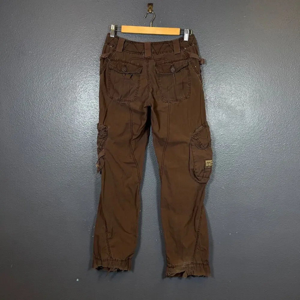 Abercrombie and Fitch 29/31 brown DISTRESSED CARGO VINTAGE Y2K baggy